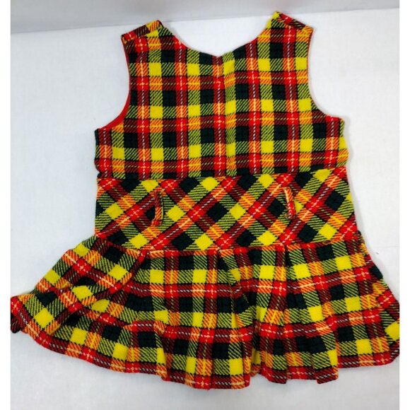R Gee Kids Girls size 2T sleeveless top or dress plaid vintage 1970s - Picture 3 of 4